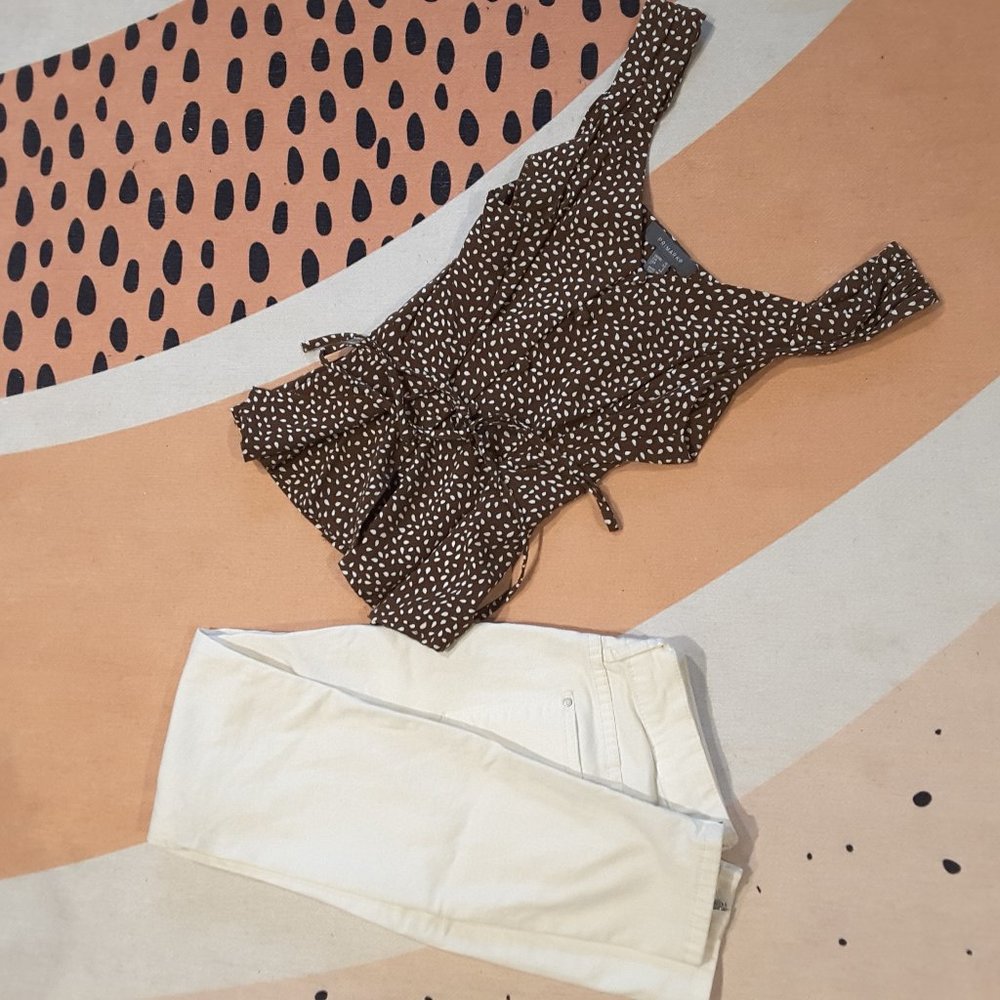 New Without Tags Primark Brown Spotted Top